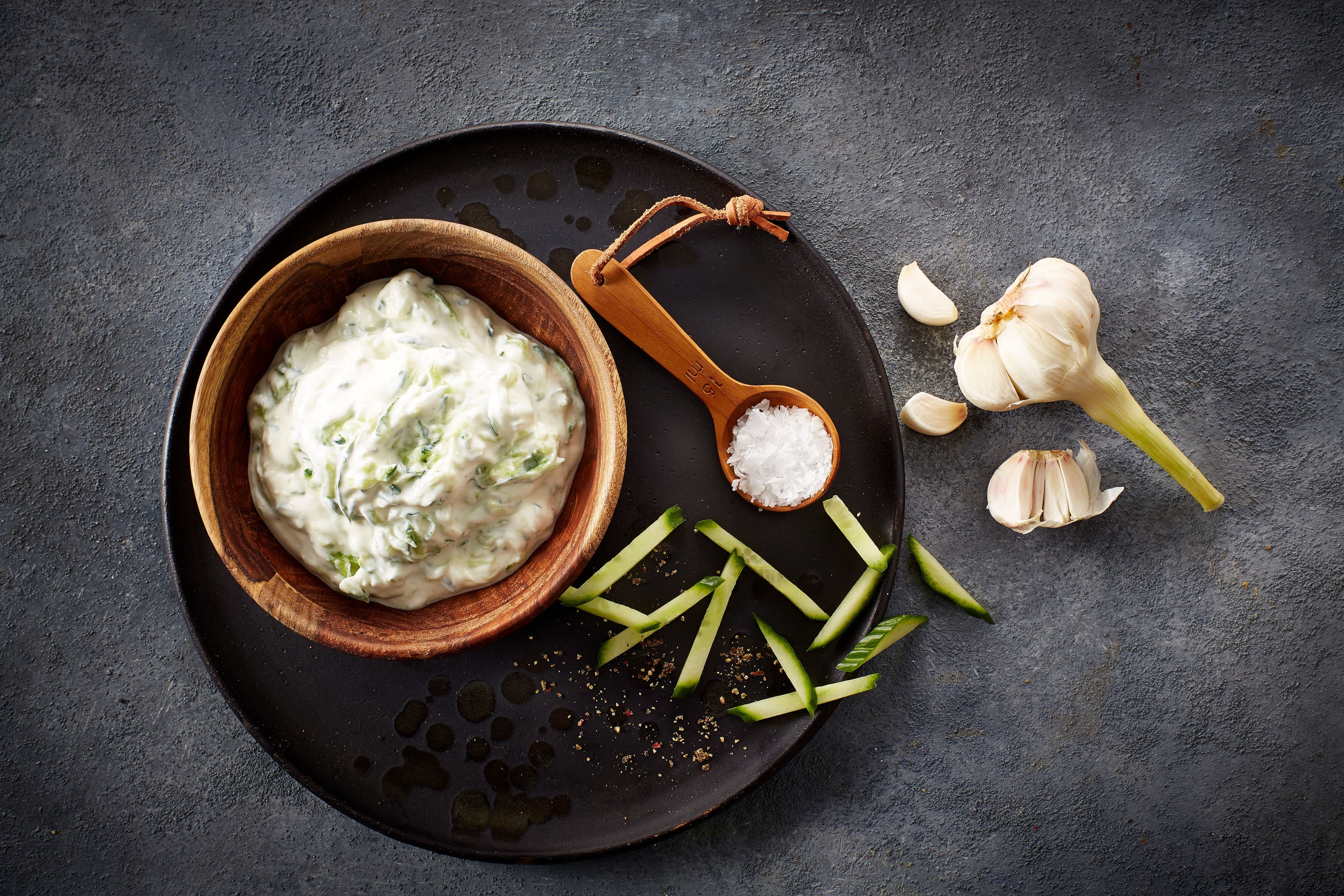 Tzatziki med kremet geitost