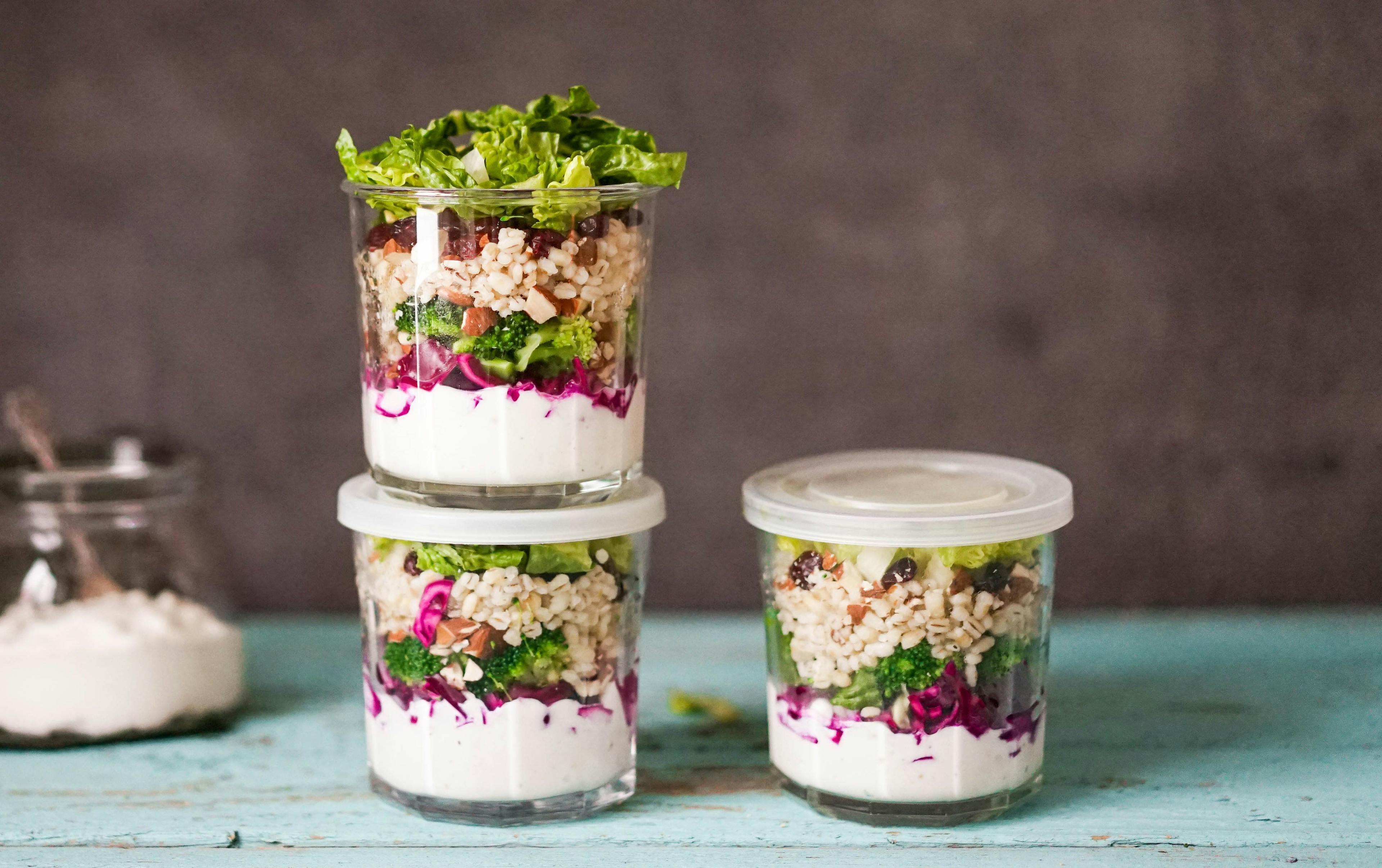 Salat på glass- byggrynsalat