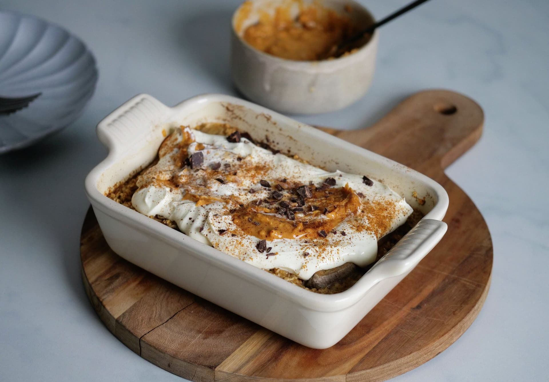 Bakt havregrøt med smak av banankake