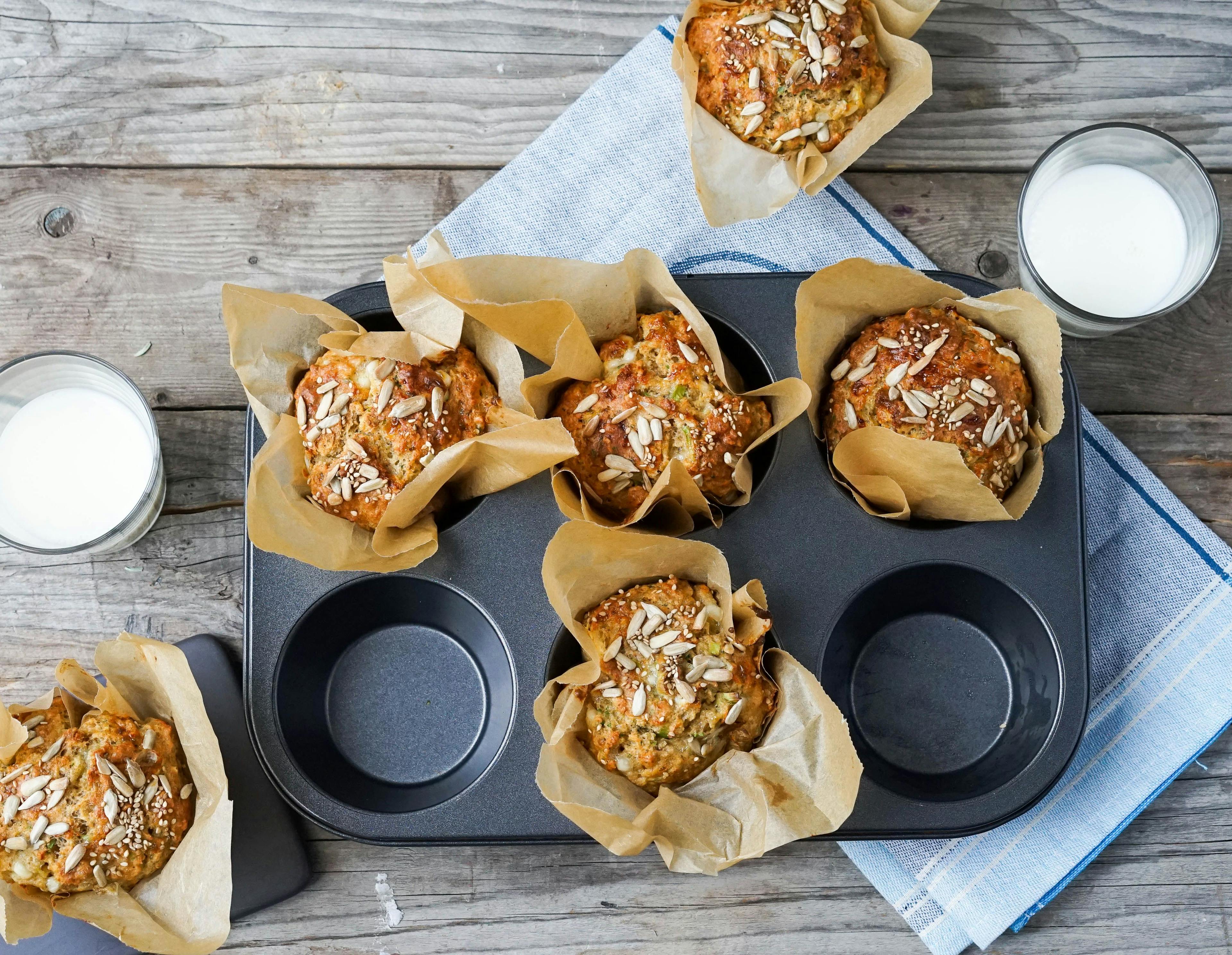 Grove muffins med cottage cheese 