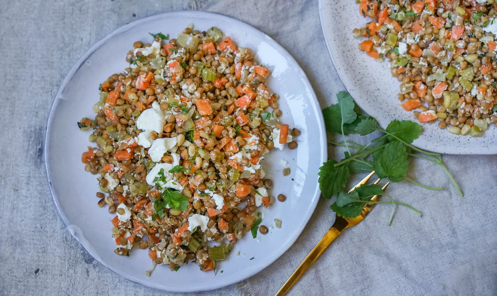 Linsesalat med chevre