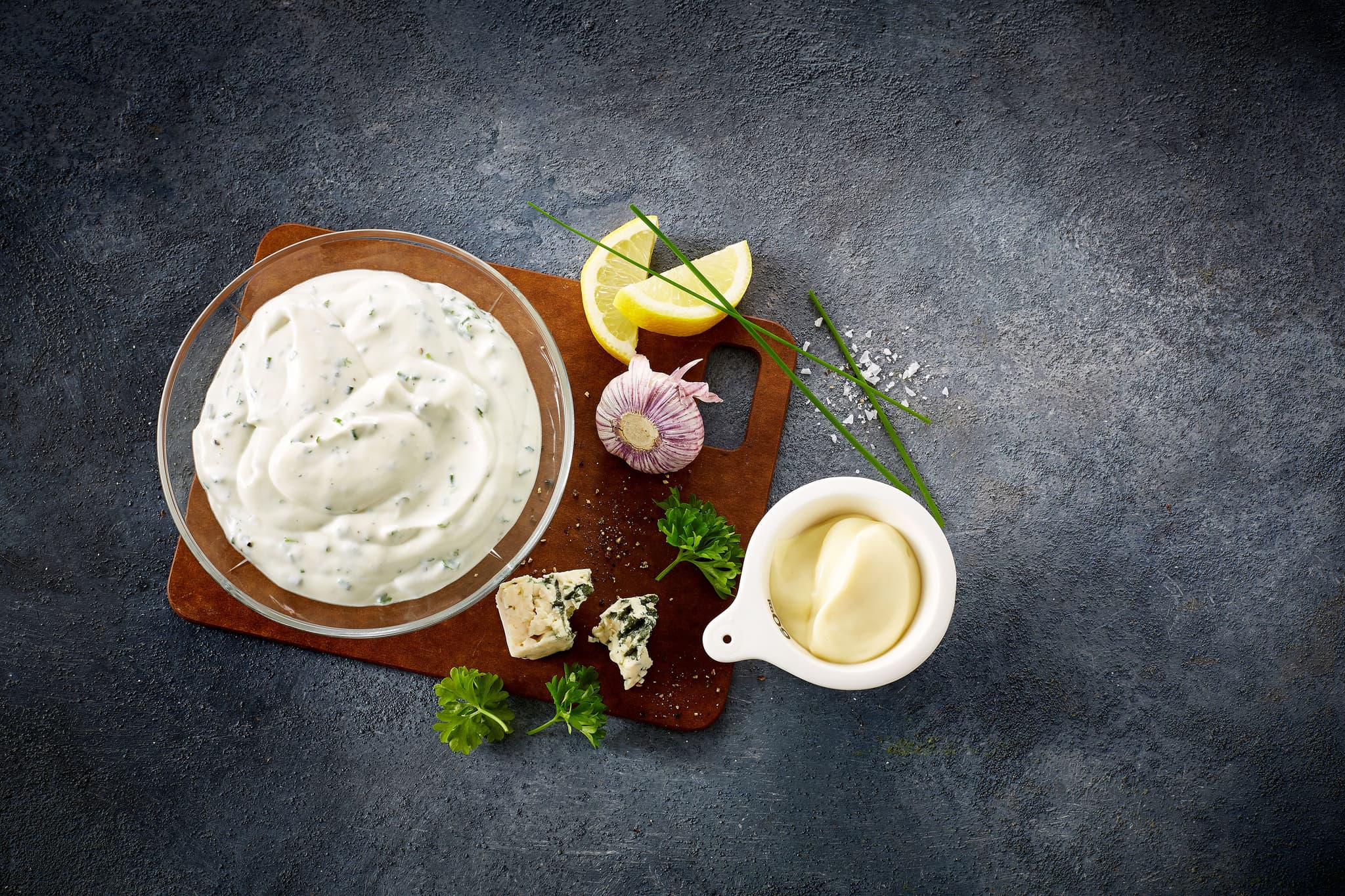 Dressing med blåmuggost